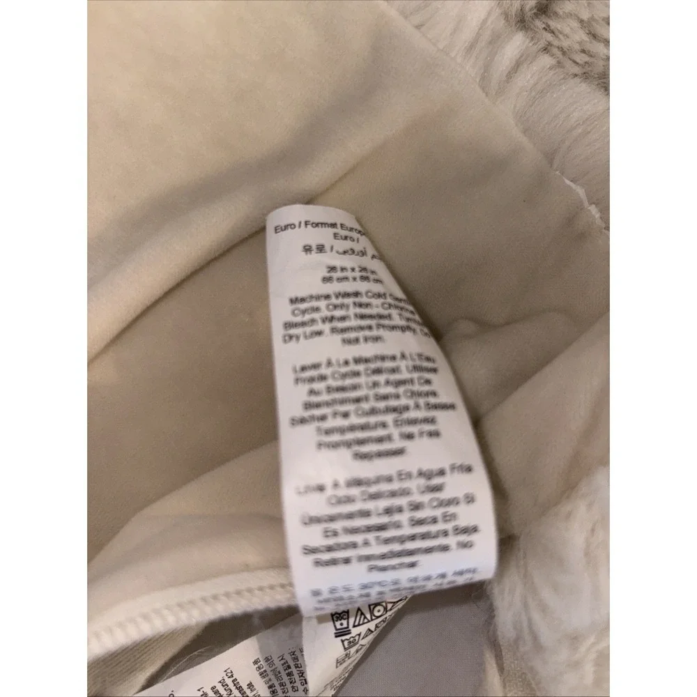 POTTERY‎ BARN Euro 26x26 Sham-Ivory flox fur